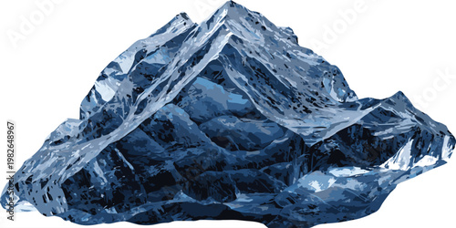 Illustration of a rugged mountain peak isolated on a white background with mountain range climbing sport summit point landscape feature mountain landscape adventure alpinism climbing