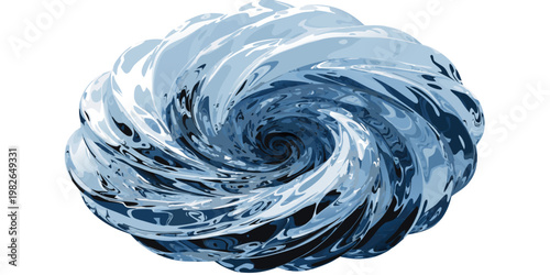 Abstract blue and white swirl form with abstract art abstract illustration isolated creative background gradient imagination turbulent whirlpool