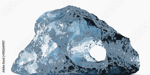 Rough textured blue-grey ice formation featuring a natural archway or cave entrance depicting a cold natural geological structure or frozen landscape element ice arch arctic landscape ice age