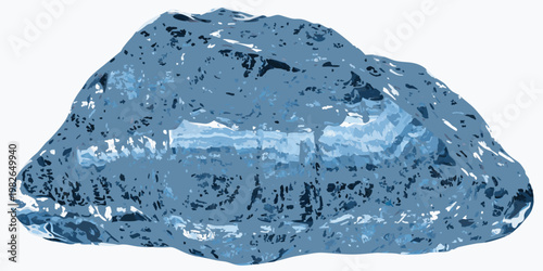 Broad textured blue-grey formation showing distinct horizontal layers or striations resembling stratified ice or rock indicative of geological processes or a frozen landscape with ice block