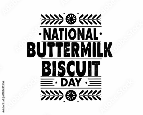 National Buttermilk Biscuit Day Vector Illustration, Fresh Homemade Biscuit Food Design