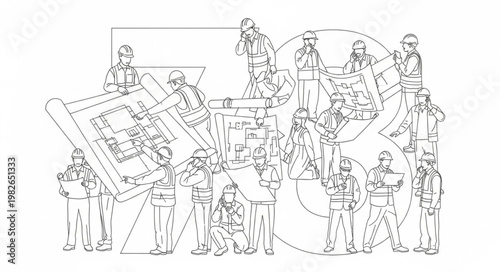 Vintage Illustration of a Parade with Many People and Floats.