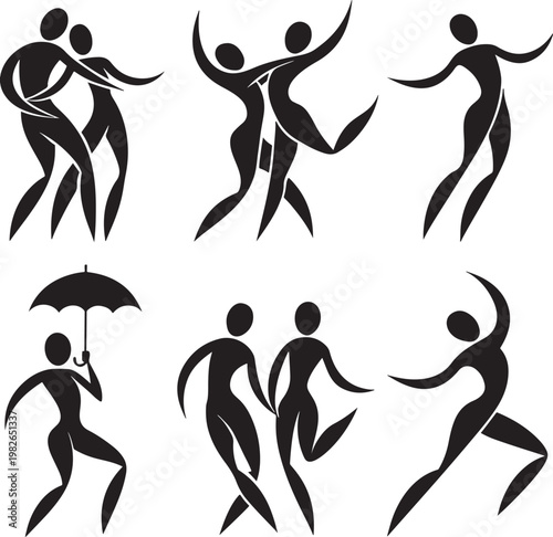 Stylized Dance Silhouette Illustration