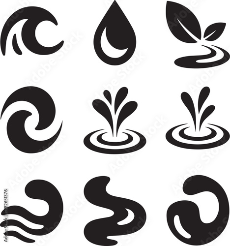 Abstract Water Nature Leaf Icons
