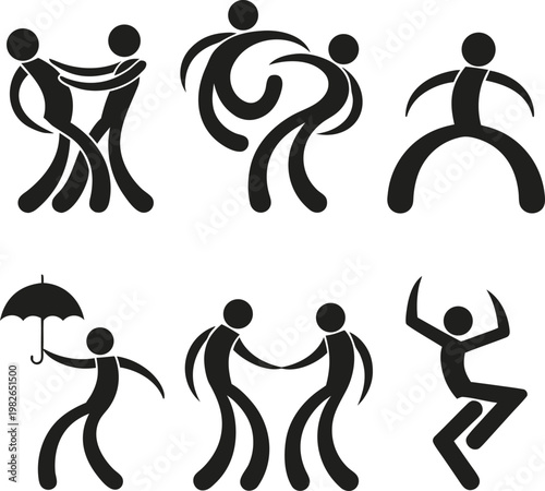 Stylized Dance Silhouette Illustration