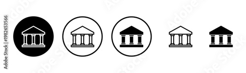 Bank icon logo design. Bank sign and symbol, museum, university