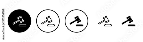 Gavel icon logo design. judge gavel sign and symbol. law icon. auction hammer