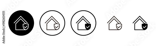 home insurance icon logo design. home protection sign and symbol