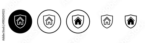 house insurance icon logo design. house protection sign and symbol