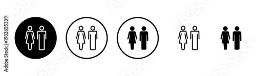 Man and woman icon logo design. male and female sign and symbol. Girls and boys