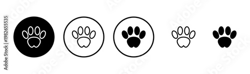 Paw icon logo design. paw print sign and symbol. dog or cat paw