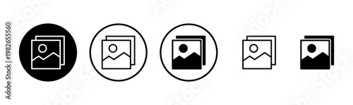Picture icon logo design. photo gallery sign and symbol. image icon