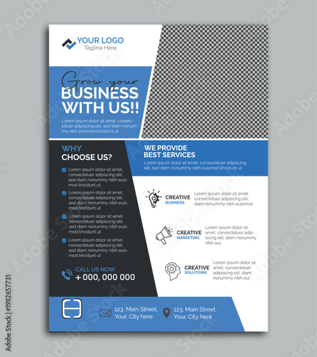 Corporate business flyer template for professional agency marketing