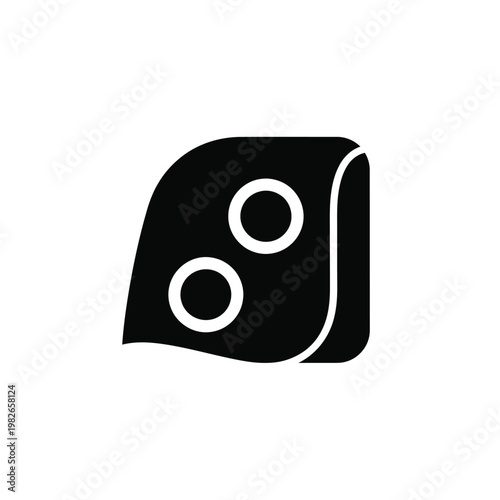 Black silhouette of felt fabric with two white circles