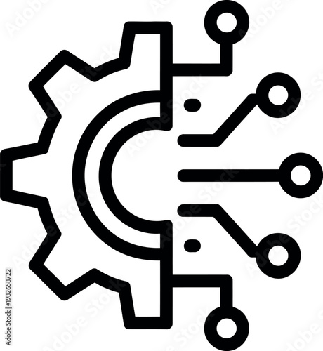 Integration of gear and circuit board symbolizing technology and mechanical engineering