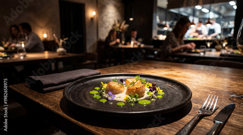 Gourmet Seared Scallops with Garnish