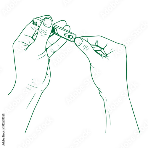 illustration showing the activity of cutting nails