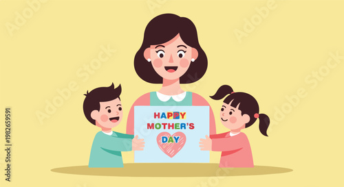 Mother and children on Mothers Day.