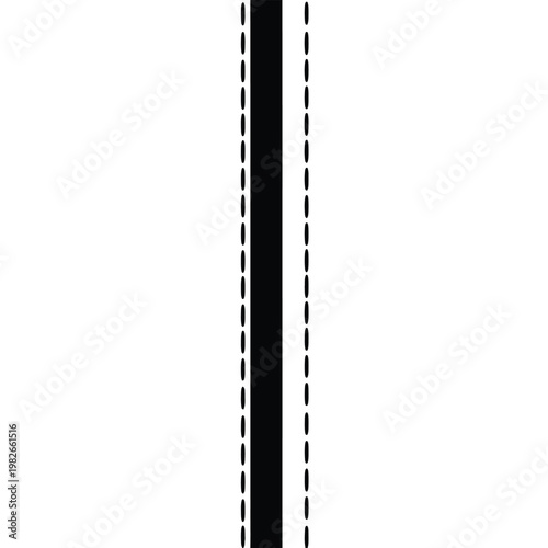 Black and white double line silhouette