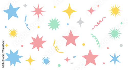 Colorful Star Shapes Design.