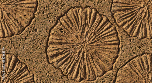 Intricate Leaf Carving on Textured Surface