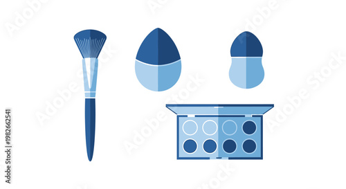 Makeup Brush, Beauty Blender, and Eyeshadow Palette Set