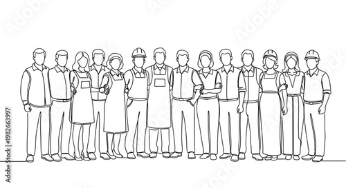 Diverse group of people standing together.