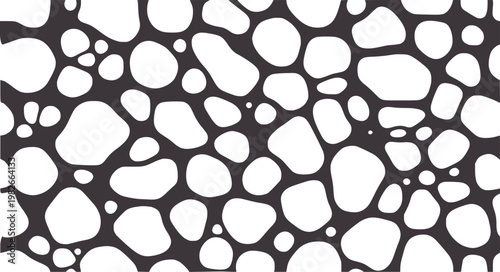Foto Dark gray organic shapes white abstract pattern