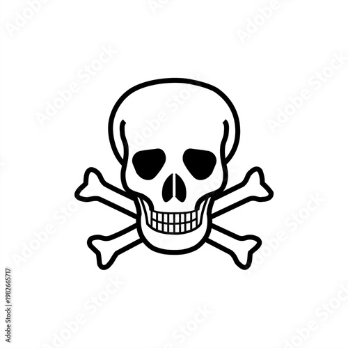The skull and crossbones sign is a well known symbol for poison warning vector design