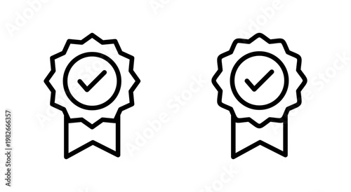 Approved icon symbol for apps and websites. Certified Medal Icon