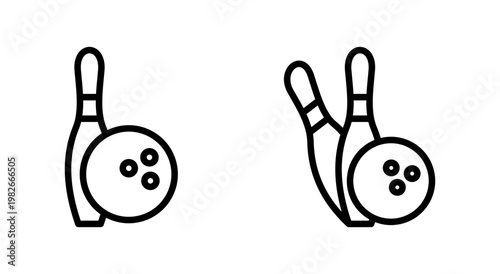 Bowling icon symbol for apps and websites. bowling ball and pin sign and symbol.