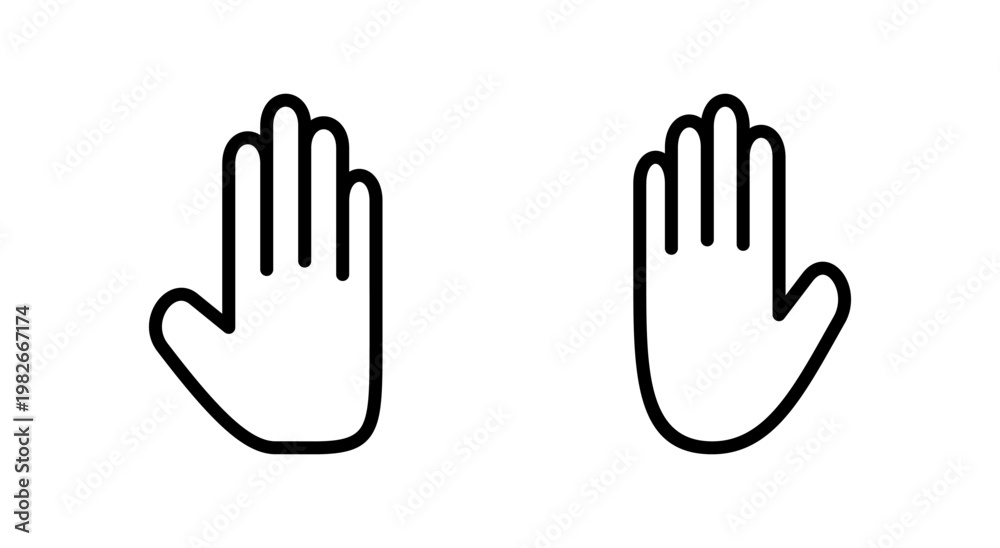 Obraz premium Hand icon symbol for apps and websites. hand sign and symbol. palm