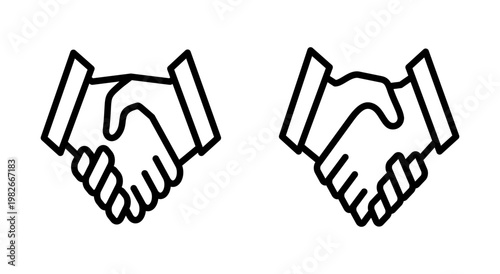 Handshake icon symbol for apps and websites. business handshake sign and symbol. contact agreement