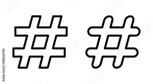 Hashtag icon symbol for apps and websites. hashtag sign and symbol