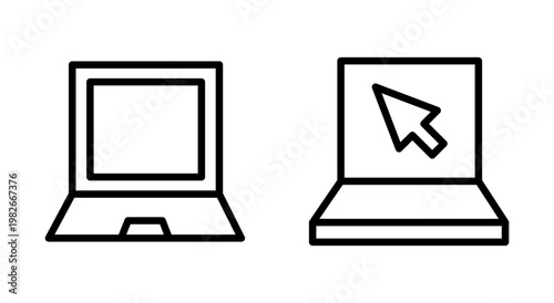 Laptop icon symbol for apps and websites. computer sign and symbol