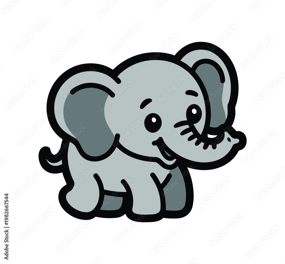 Naklejka premium Elephant cartoon character design concept.