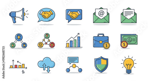 Business icons and symbols collection.