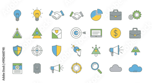 Business icons and symbols collection.