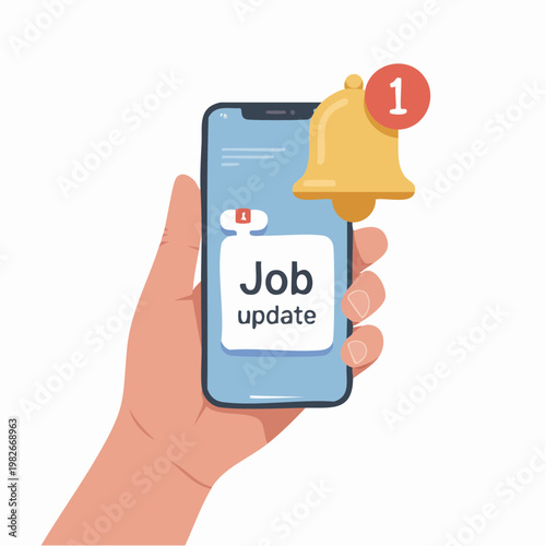 Smartphone with notification bell and small alert badge