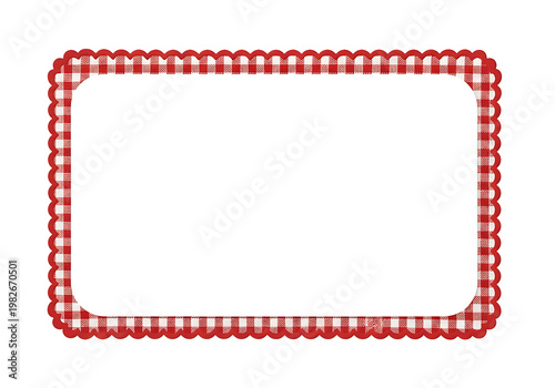 Gingham Frame. Decorative Border. Classic Style. Checkered Texture. Design Element.