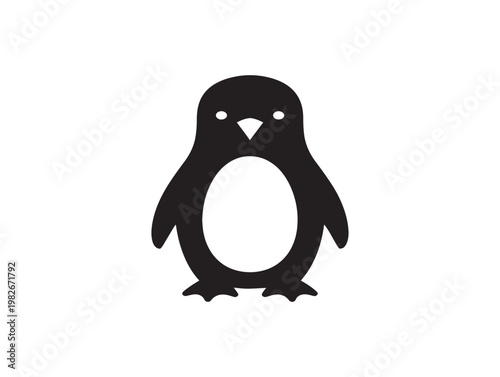 Minimalist penguin illustration a simple black and white depiction of an antarctic bird