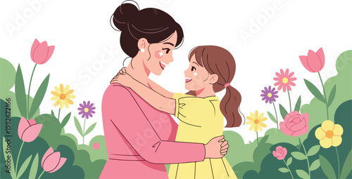 Mother Embracing Little Girl 6.