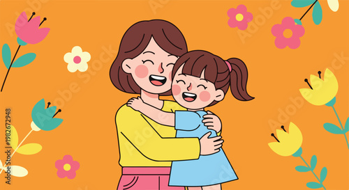 Mother Embracing Little Girl 7.