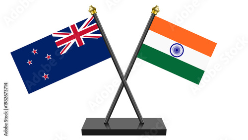 Flag of India and New Zealand