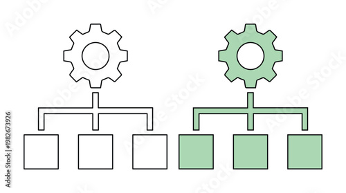 Foto Process automation vector illustration, business workflow optimization, operatio