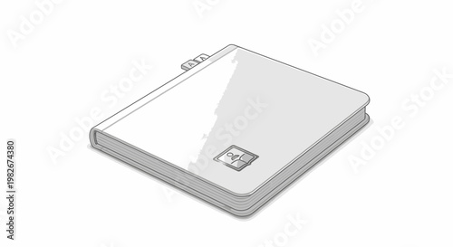 Closed Notebook with Elastic Closure and Decorative Element