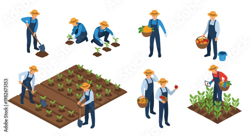 Farmers Working in Field: Planting, Harvesting, and Cultivating Crops