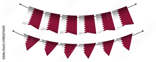 Qatar flag decoration isolated template collection