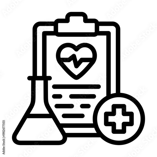 lab result report icon line