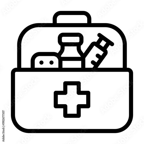 medical kit icon line